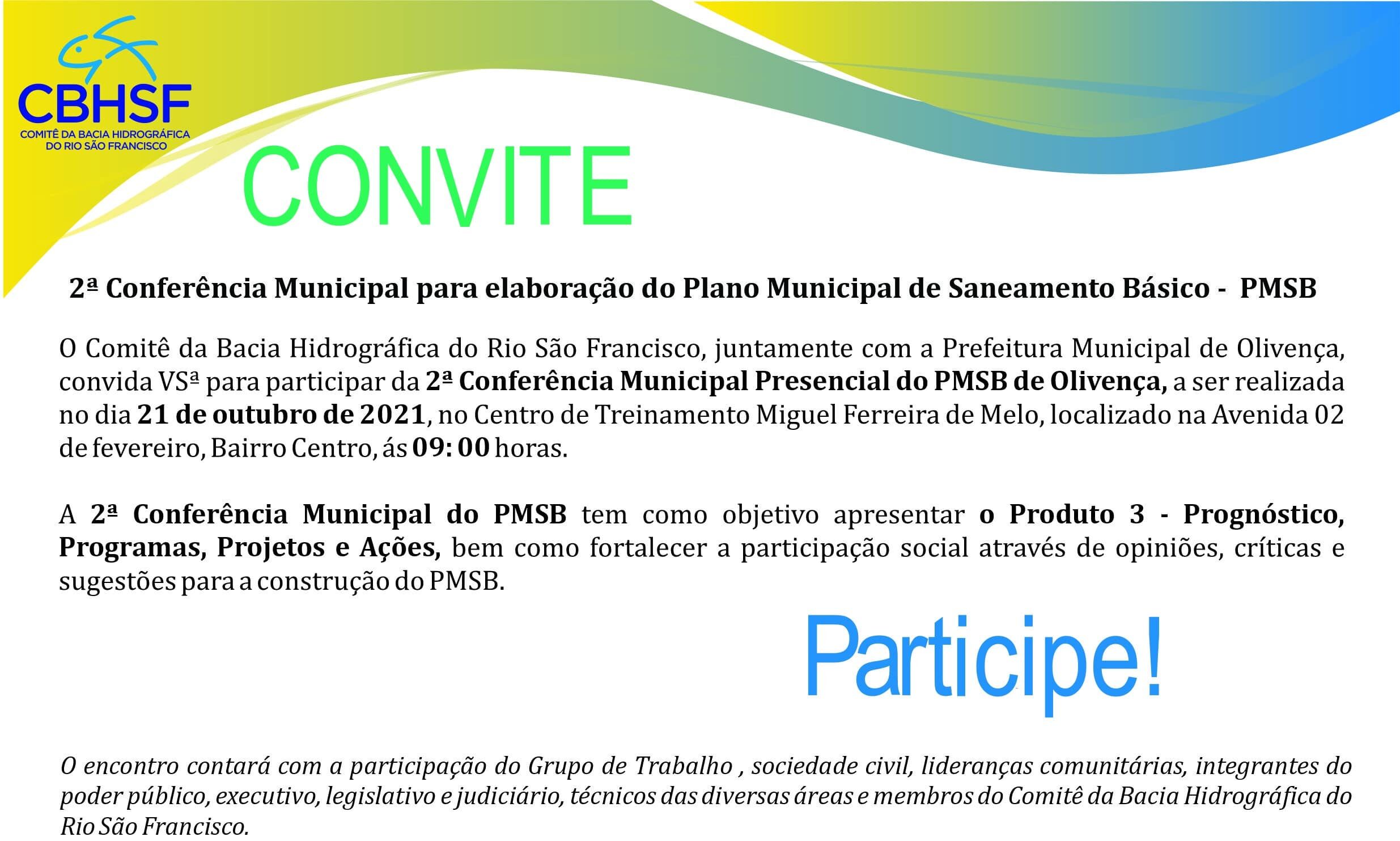 Convite 2 Conferência GT Olivença